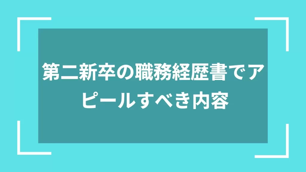 第二新卒の職務経歴書でアピールすべき内容