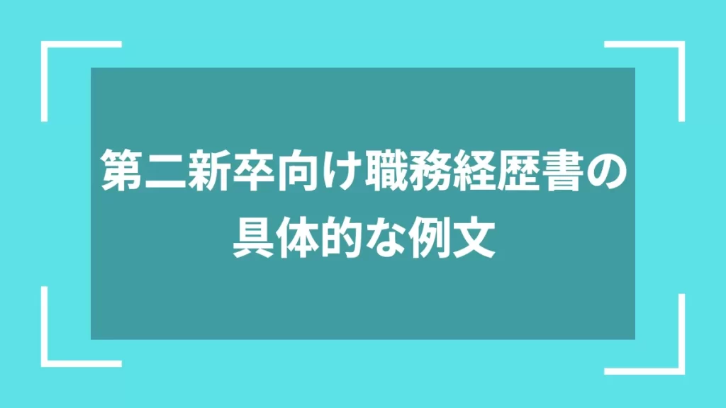 第二新卒向け職務経歴書の具体的な例文