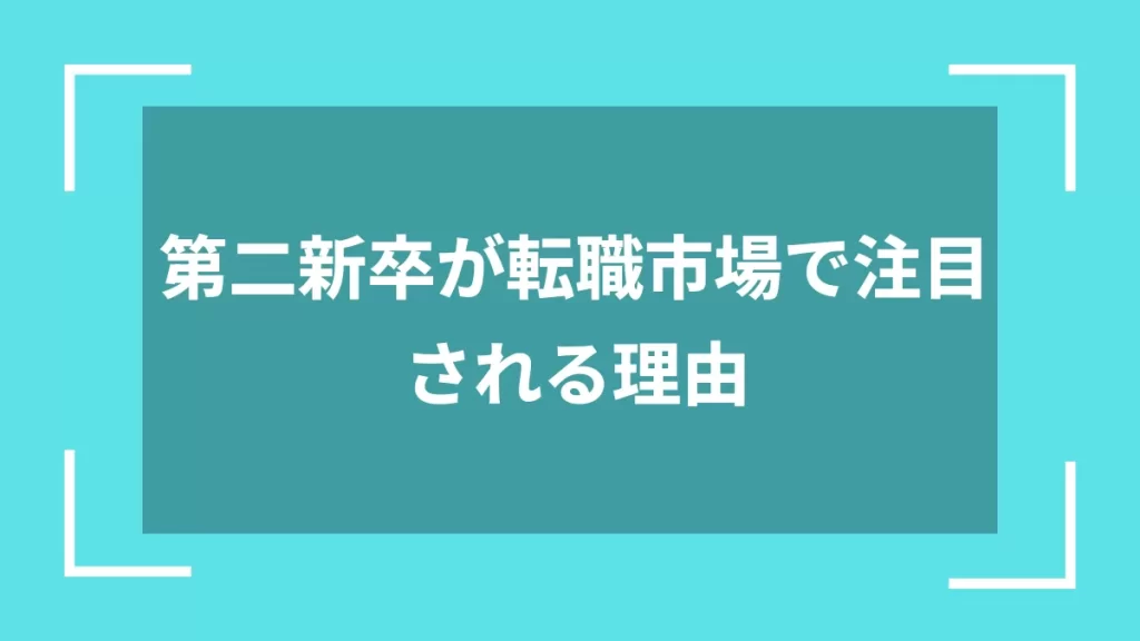 第二新卒が転職市場で注目される理由