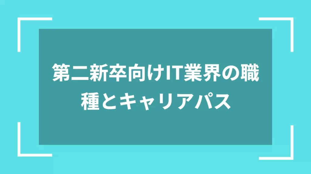 第二新卒向けIT業界の職種とキャリアパス