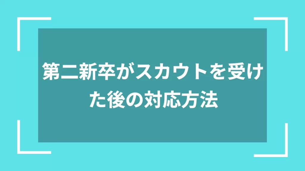 第二新卒がスカウトを受けた後の対応方法