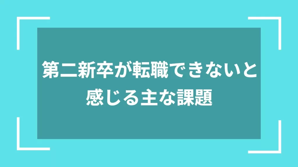 第二新卒が転職できないと感じる主な課題